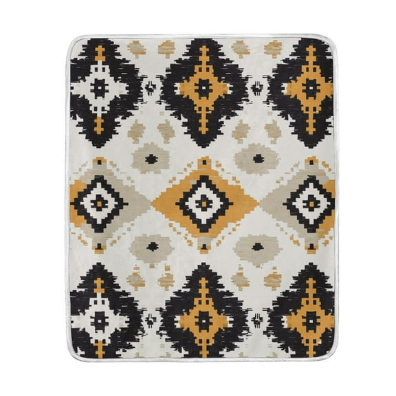 Yayeee Throw Blanket for Couch Soft Warm 50" x 60" Sofa Chair Bed Decoration, White and Black