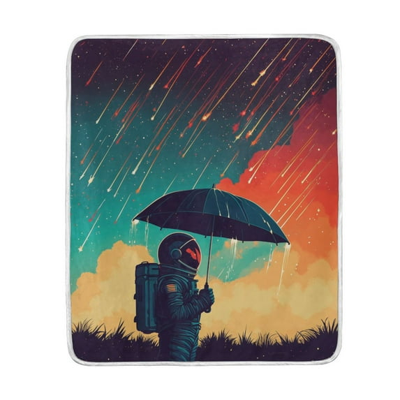 Yayeee Throw Blanket for Couch Soft Warm 60" x 80" Sofa Chair Bed Decoration, Astronaut and Sky