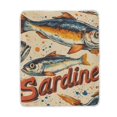 thumbnail image 1 of Yayeee Throw Blanket for Couch Soft Warm 60" x 80" Sofa Chair Bed Decoration, Beige Sardines Pattern, 1 of 7