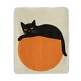 thumbnail image 1 of Yayeee Throw Blanket for Couch Soft Warm 60" x 80" Sofa Chair Bed Decoration, Black Cat Orange Ball, 1 of 7