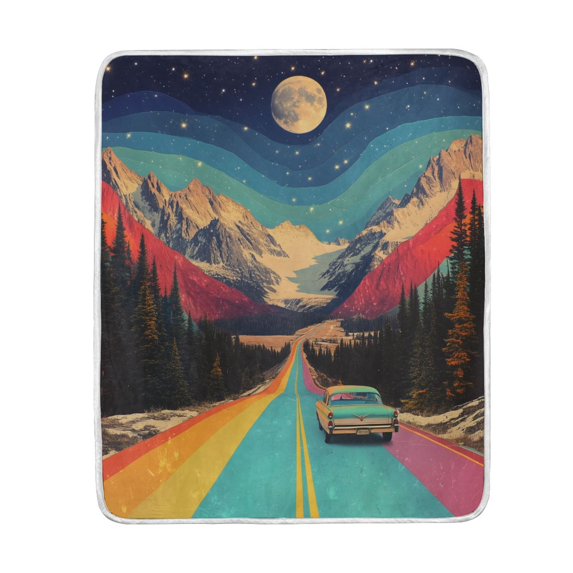 Yayeee Throw Blanket for Couch Soft Warm 60" x 80" Sofa Chair Bed Decoration, Colorful Road