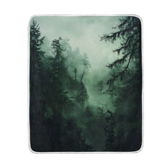 Yayeee Throw Blanket for Couch Soft Warm 60" x 80" Sofa Chair Bed Decoration, Green Forest