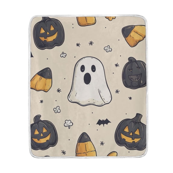 Yayeee Throw Blanket for Couch Soft Warm 60" x 80" Sofa Chair Bed Decoration, Halloween Black Pumpkins