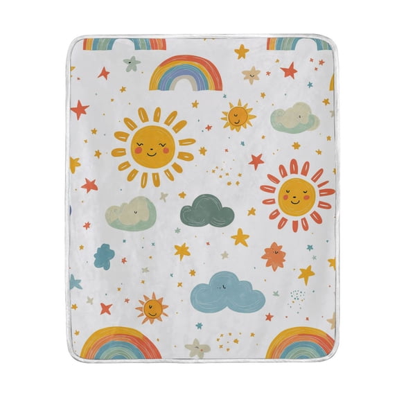 Yayeee Throw Blanket for Couch Soft Warm 60" x 80" Sofa Chair Bed Decoration, Rainbows Pattern