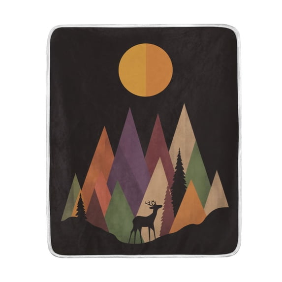 Yayeee Throw Blanket for Couch Soft Warm 50" x 60" Sofa Chair Bed Decoration, Abstract Mountain