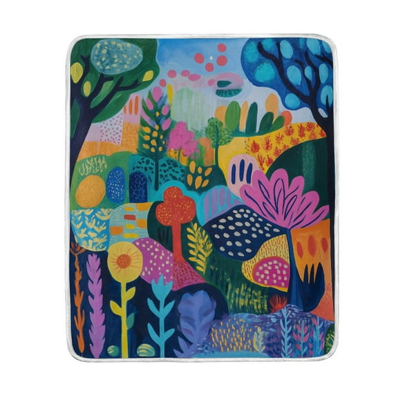 Yayeee Throw Blanket for Couch Soft Warm 50" x 60" Sofa Chair Bed Decoration, Art Plants