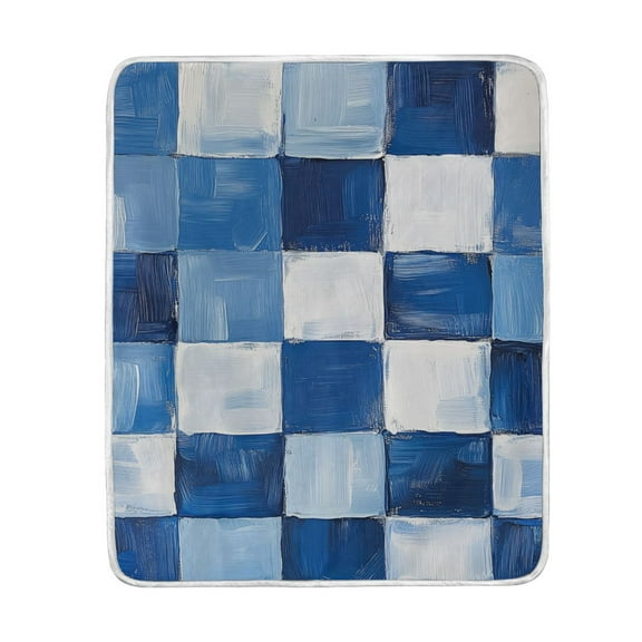 Yayeee Throw Blanket for Couch Soft Warm 50" x 60" Sofa Chair Bed Decoration, Blue and Gray Plaid Pattern
