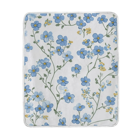 Yayeee Throw Blanket for Couch Soft Warm 50" x 60" Sofa Chair Bed Decoration, Forget Me Not
