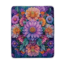 Yayeee Throw Blanket for Couch Soft Warm 50" x 60" Sofa Chair Bed Decoration, Light Purple Flowers