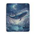 thumbnail image 1 of Yayeee Throw Blanket for Couch Soft Warm 50" x 60" Sofa Chair Bed Decoration, Night Floating Whale, 1 of 7