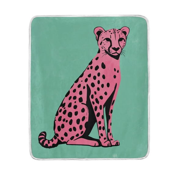Yayeee Throw Blanket for Couch Soft Warm 50" x 60" Sofa Chair Bed Decoration, Pink Cheetah