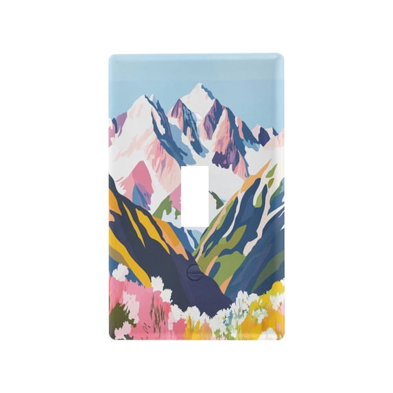 Yayeee Toggle Light Switch Wall Plate 1-Gang 4.5"x2.7" Home Decorative Outlet Cover, Abstract Mountain