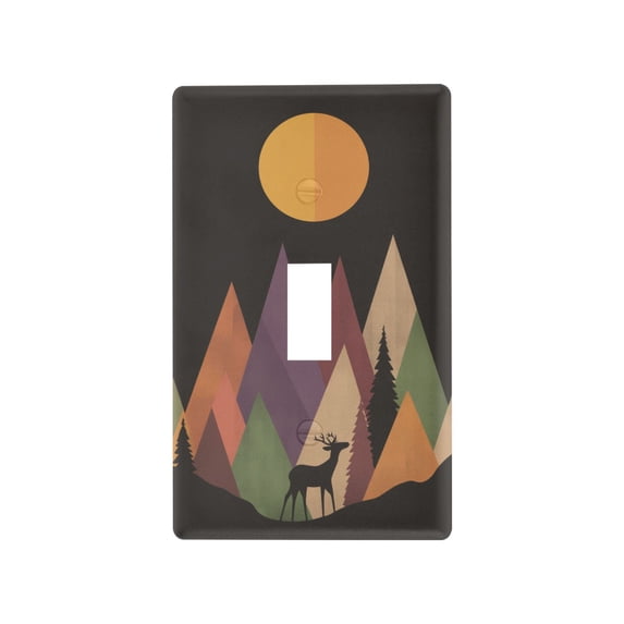 Yayeee Toggle Light Switch Wall Plate 1-Gang 4.5"x2.7" Home Decorative Outlet Cover, Abstract Mountain