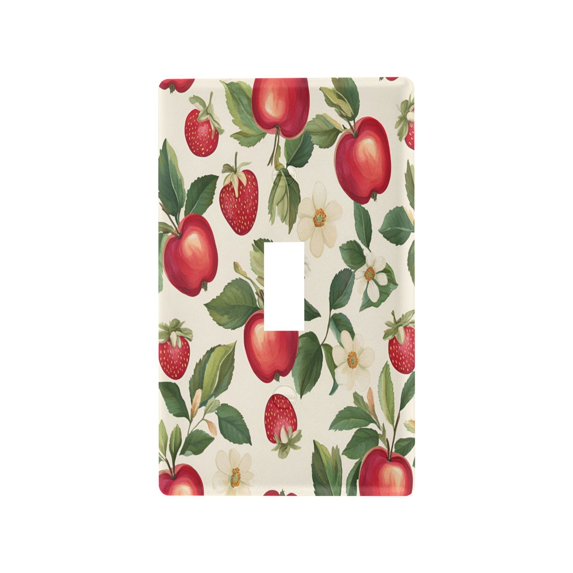 Yayeee Toggle Light Switch Wall Plate 1-Gang 4.5"x2.7" Home Decorative Outlet Cover, Apple Leaves Pattern