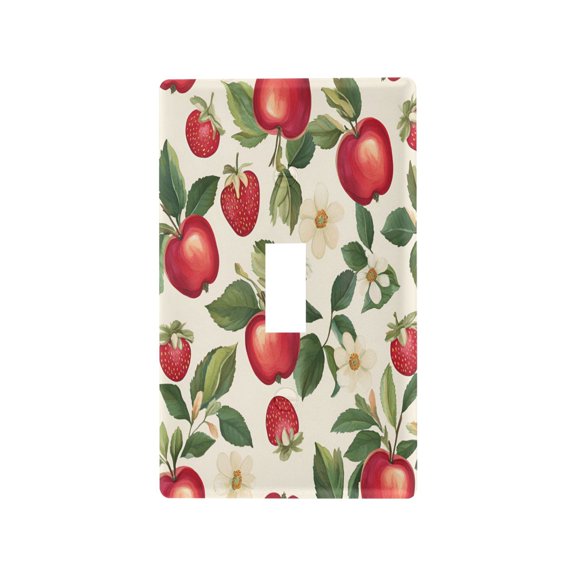 Yayeee Toggle Light Switch Wall Plate 1-Gang 4.5"x2.7" Home Decorative Outlet Cover, Apple Leaves Pattern