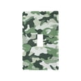 thumbnail image 1 of Yayeee Toggle Light Switch Wall Plate 1-Gang 4.5"x2.7" Home Decorative Outlet Cover, Army Green Camouflage Pattern, 1 of 7