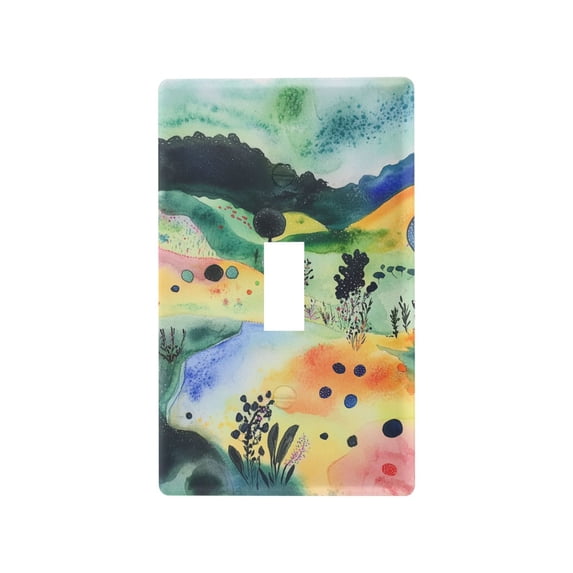 Yayeee Toggle Light Switch Wall Plate 1-Gang 4.5"x2.7" Home Decorative Outlet Cover, Art Field