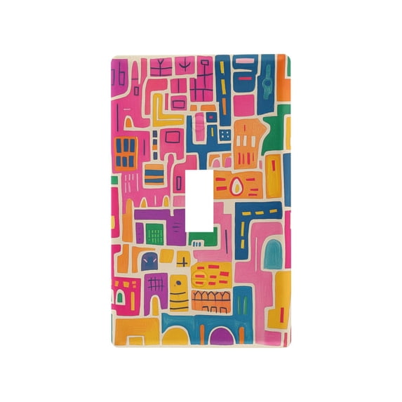 Yayeee Toggle Light Switch Wall Plate 1-Gang 4.5"x2.7" Home Decorative Outlet Cover, Art Map