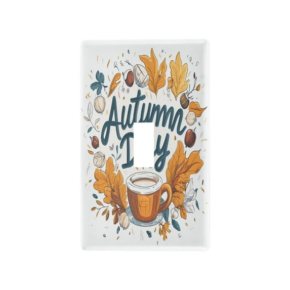 Yayeee Toggle Light Switch Wall Plate 1-Gang 4.5"x2.7" Home Decorative Outlet Cover, Autumn Day with Cocoa Pattern