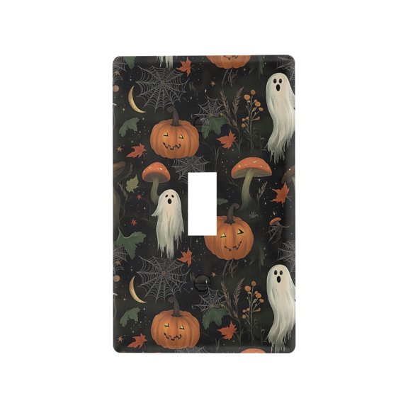Yayeee Toggle Light Switch Wall Plate 1-Gang 4.5"x2.7" Home Decorative Outlet Cover, Autumn Ghost Pattern