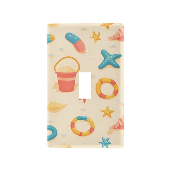 Yayeee Toggle Light Switch Wall Plate 1-Gang 4.5"x2.7" Home Decorative Outlet Cover, Beach Pattern