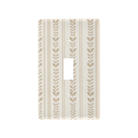 Yayeee Toggle Light Switch Wall Plate 1-Gang 4.5"x2.7" Home Decorative Outlet Cover, Beige Abstract Pattern