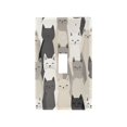 thumbnail image 1 of Yayeee Toggle Light Switch Wall Plate 1-Gang 4.5"x2.7" Home Decorative Outlet Cover, Beige Cute Cats, 1 of 7