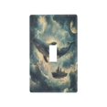 thumbnail image 1 of Yayeee Toggle Light Switch Wall Plate 1-Gang 4.5"x2.7" Home Decorative Outlet Cover, Beige Floating Whale, 1 of 7