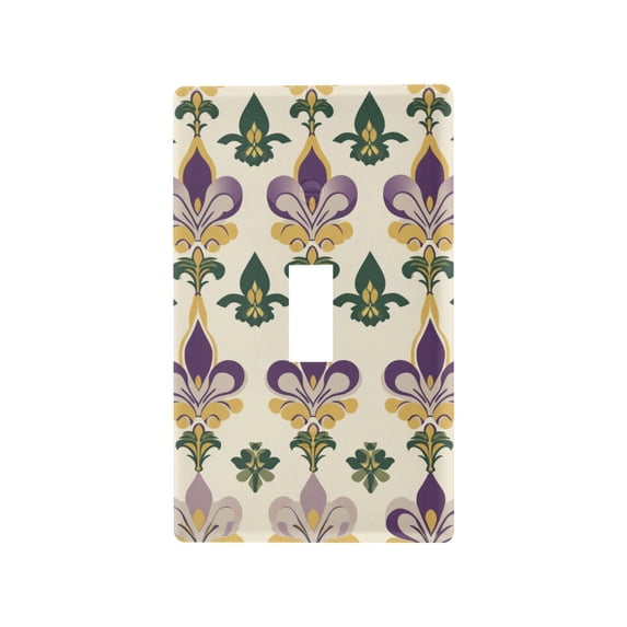 Yayeee Toggle Light Switch Wall Plate 1-Gang 4.5"x2.7" Home Decorative Outlet Cover, Beige Floral Pattern