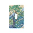 thumbnail image 1 of Yayeee Toggle Light Switch Wall Plate 1-Gang 4.5"x2.7" Home Decorative Outlet Cover, Beige Tree, 1 of 7