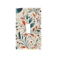 thumbnail image 1 of Yayeee Toggle Light Switch Wall Plate 1-Gang 4.5"x2.7" Home Decorative Outlet Cover, Beige Whimsical Leaves, 1 of 7