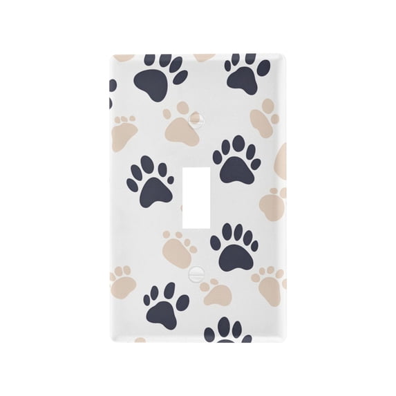 Yayeee Toggle Light Switch Wall Plate 1-Gang 4.5"x2.7" Home Decorative Outlet Cover, Black Cat Paw