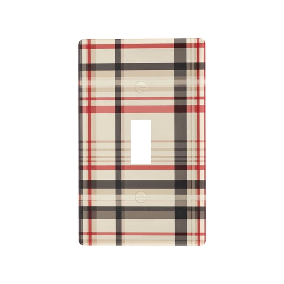 Yayeee Toggle Light Switch Wall Plate 1-Gang 4.5"x2.7" Home Decorative Outlet Cover, Black Tartan