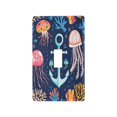 thumbnail image 1 of Yayeee Toggle Light Switch Wall Plate 1-Gang 4.5"x2.7" Home Decorative Outlet Cover, Blue Anchor, 1 of 7