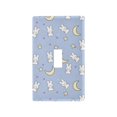 thumbnail image 1 of Yayeee Toggle Light Switch Wall Plate 1-Gang 4.5"x2.7" Home Decorative Outlet Cover, Blue Cartoon Rabbit Pattern, 1 of 7