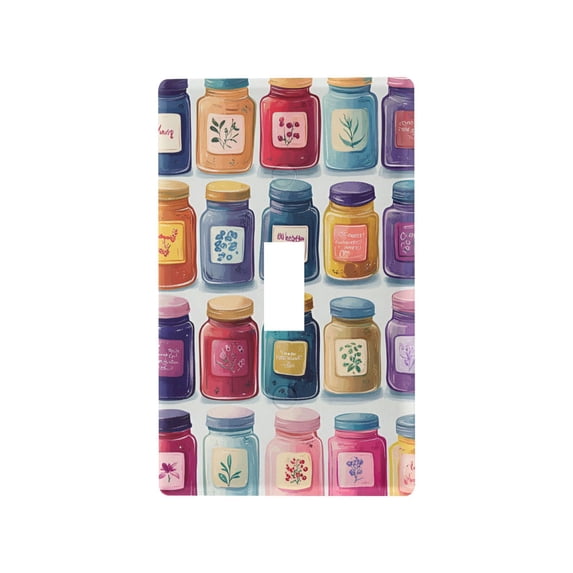 Yayeee Toggle Light Switch Wall Plate 1-Gang 4.5"x2.7" Home Decorative Outlet Cover, Blue Jam Jars