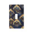 thumbnail image 1 of Yayeee Toggle Light Switch Wall Plate 1-Gang 4.5"x2.7" Home Decorative Outlet Cover, Blue Peacock Feathers Pattern, 1 of 7