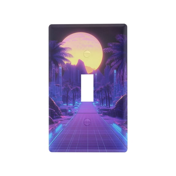 Yayeee Toggle Light Switch Wall Plate 1-Gang 4.5"x2.7" Home Decorative Outlet Cover, Blue Road