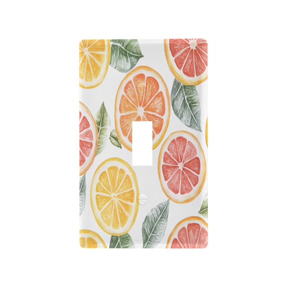 Yayeee Toggle Light Switch Wall Plate 1-Gang 4.5"x2.7" Home Decorative Outlet Cover, Candy Grapefruit Slices