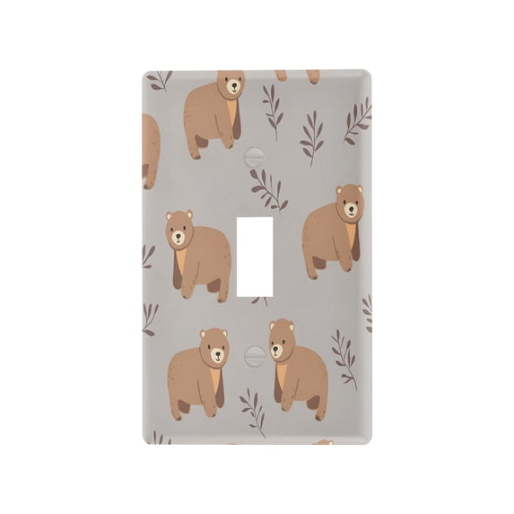 Yayeee Toggle Light Switch Wall Plate 1-Gang 4.5"x2.7" Home Decorative Outlet Cover, Cartoon Bear
