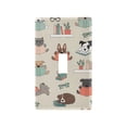 thumbnail image 1 of Yayeee Toggle Light Switch Wall Plate 1-Gang 4.5"x2.7" Home Decorative Outlet Cover, Cartoon Dog Reading Pattern, 1 of 7