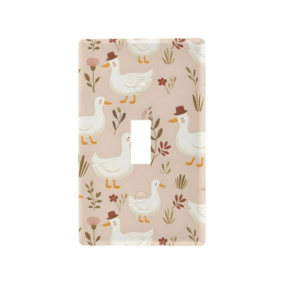 Yayeee Toggle Light Switch Wall Plate 1-Gang 4.5"x2.7" Home Decorative Outlet Cover, Cartoon Goose Pattern