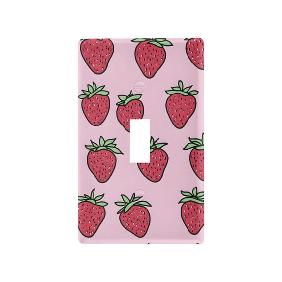 Yayeee Toggle Light Switch Wall Plate 1-Gang 4.5"x2.7" Home Decorative Outlet Cover, Cartoon Strawberry