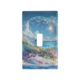 thumbnail image 1 of Yayeee Toggle Light Switch Wall Plate 1-Gang 4.5"x2.7" Home Decorative Outlet Cover, Crystal Ocean, 1 of 7
