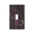 thumbnail image 1 of Yayeee Toggle Light Switch Wall Plate 1-Gang 4.5"x2.7" Home Decorative Outlet Cover, Dark Purple Floral Pattern, 1 of 7