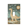 thumbnail image 1 of Yayeee Toggle Light Switch Wall Plate 1-Gang 4.5"x2.7" Home Decorative Outlet Cover, Dinosaur with Stars, 1 of 7