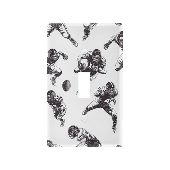 Yayeee Toggle Light Switch Wall Plate 1-Gang 4.5"x2.7" Home Decorative Outlet Cover, Football Player Pattern