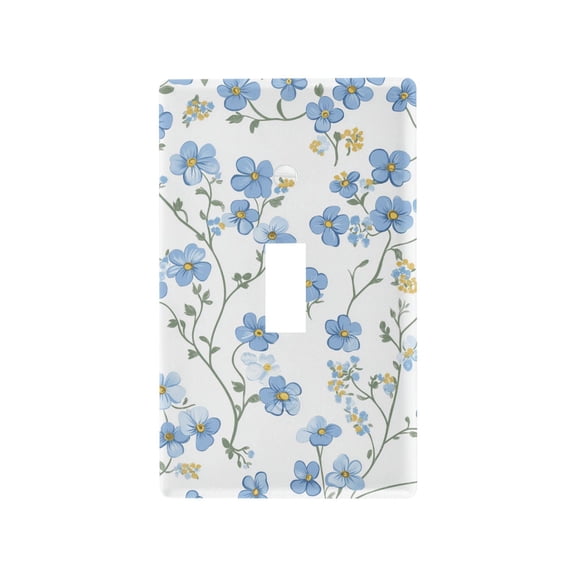 Yayeee Toggle Light Switch Wall Plate 1-Gang 4.5"x2.7" Home Decorative Outlet Cover, Forget Me Not