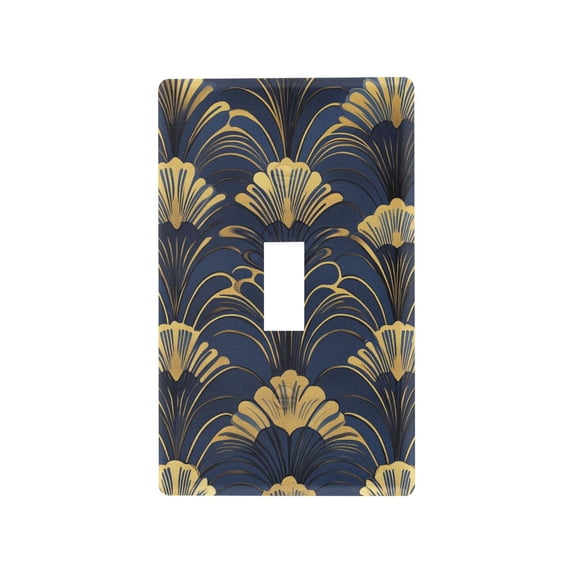 Yayeee Toggle Light Switch Wall Plate 1-Gang 4.5"x2.7" Home Decorative Outlet Cover, Gold Art Pattern