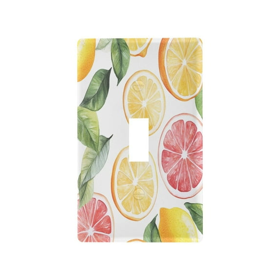 Yayeee Toggle Light Switch Wall Plate 1-Gang 4.5"x2.7" Home Decorative Outlet Cover, Grapefruit Slices